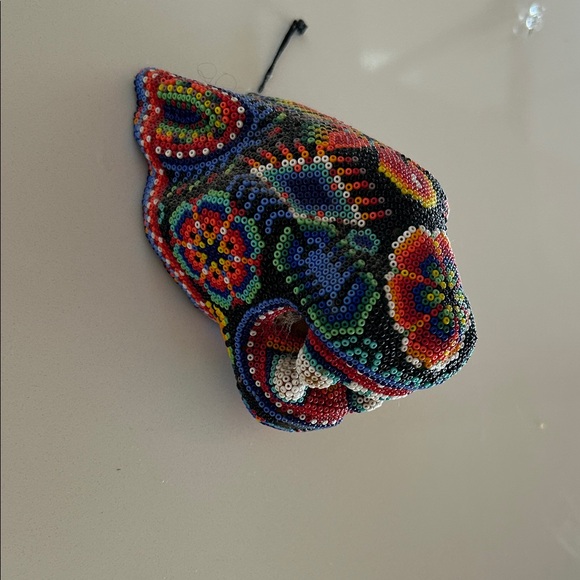 Huichol beaded jaguar- Mexican folk art